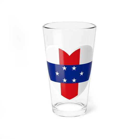 Heart Flag of Netherlands Antilles 1959-1986 - Pint Glass 16oz 16oz - Go Mug Yourself