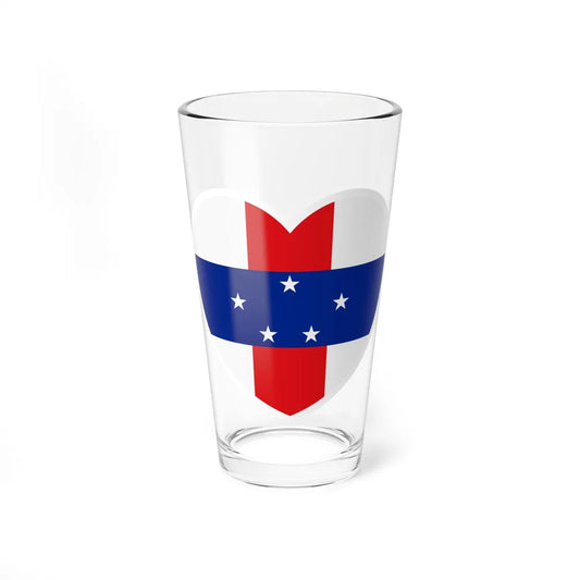 Heart Flag of Netherlands Antilles 1986-2010 - Pint Glass 16oz-16oz-Go Mug Yourself