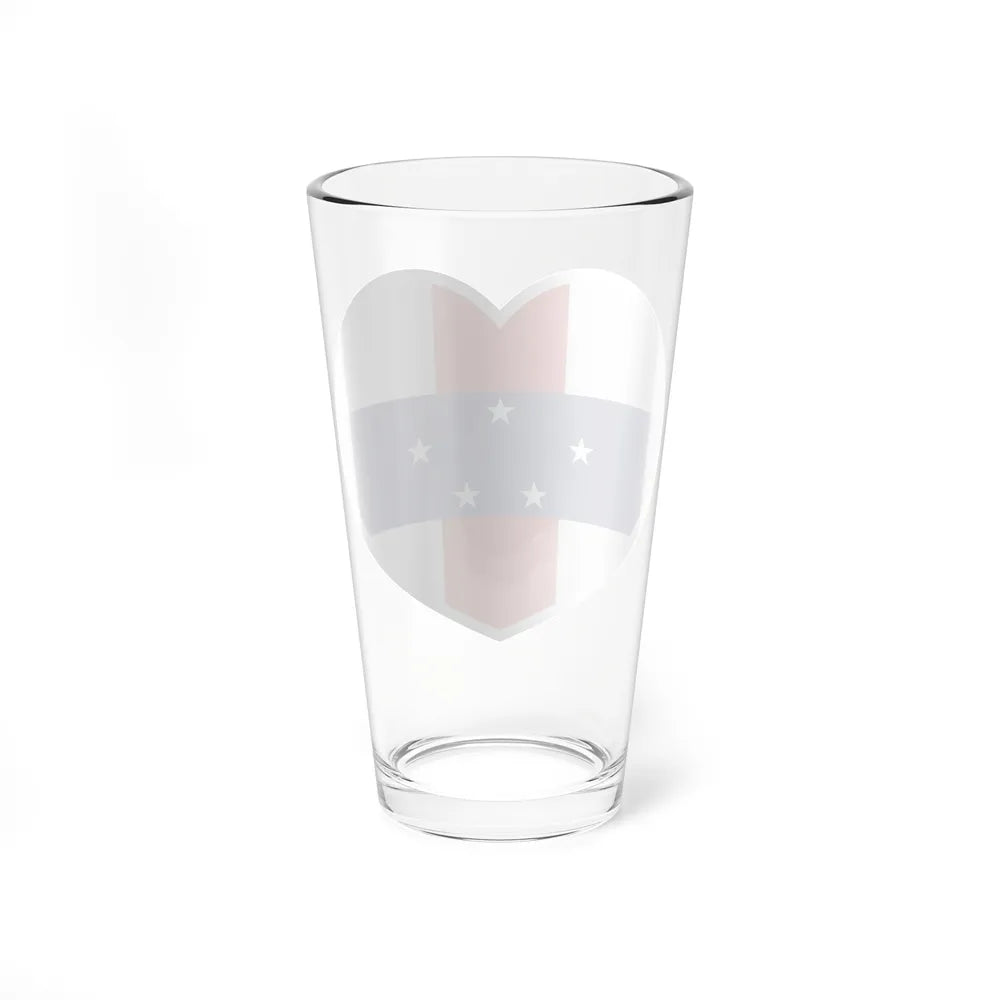 Heart Flag of Netherlands Antilles 1986-2010 - Pint Glass 16oz-Go Mug Yourself