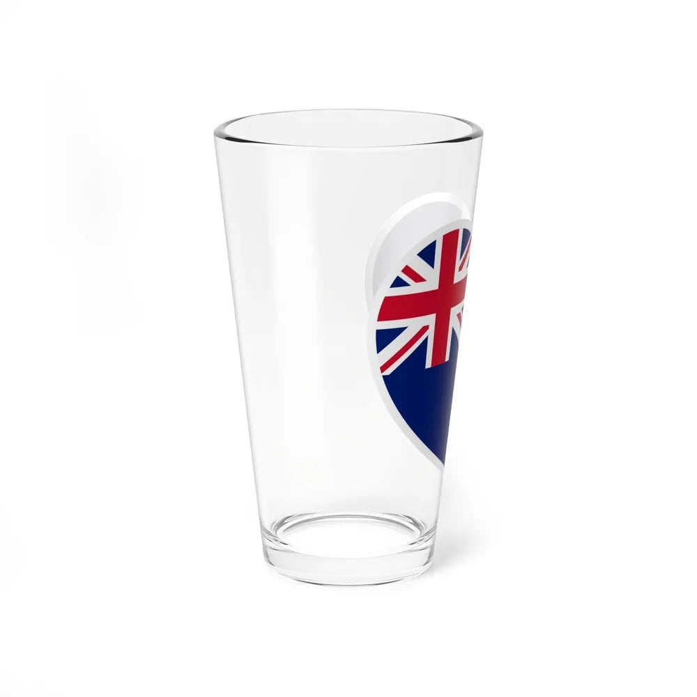 Heart Flag of New Zealand - Pint Glass 16oz-Go Mug Yourself