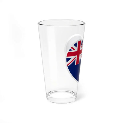 Heart Flag of New Zealand - Pint Glass 16oz-Go Mug Yourself