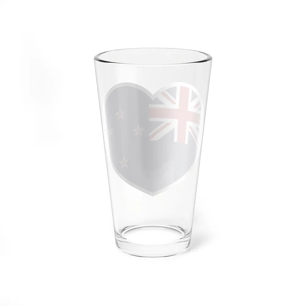 Heart Flag of New Zealand - Pint Glass 16oz-Go Mug Yourself