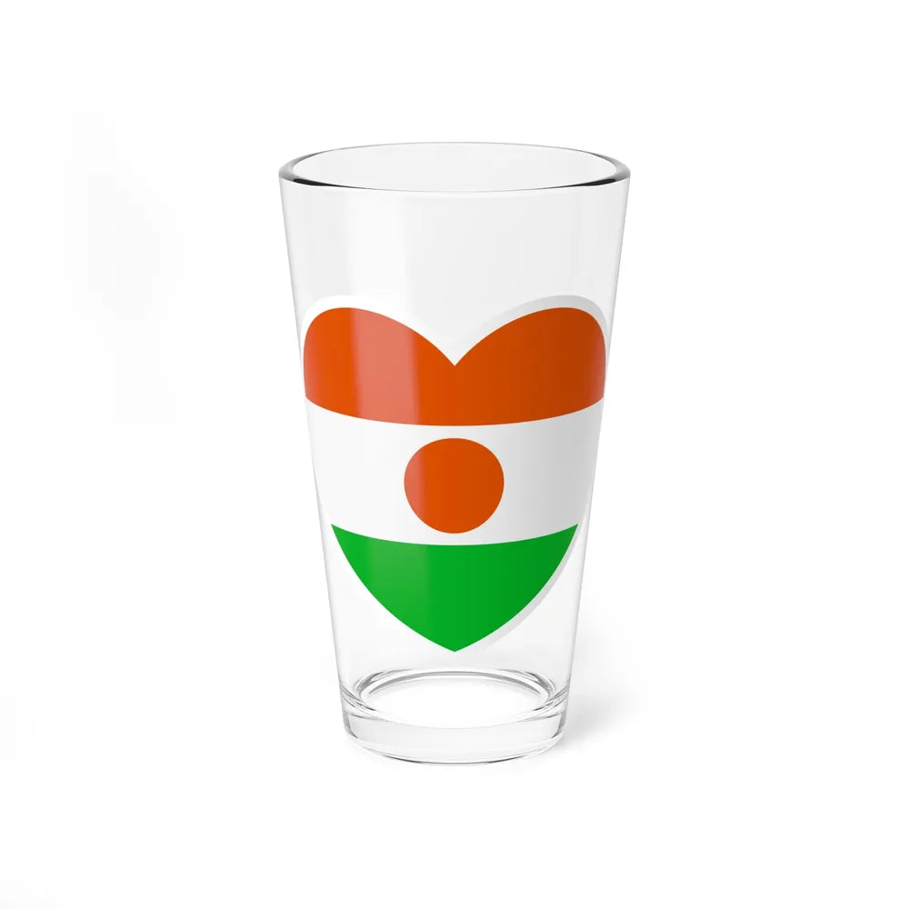 Heart Flag of Niger - Pint Glass 16oz-16oz-Go Mug Yourself