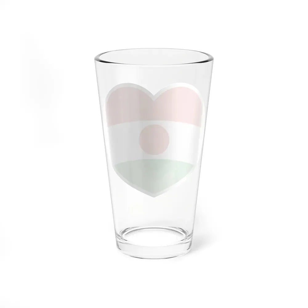 Heart Flag of Niger - Pint Glass 16oz - Go Mug Yourself
