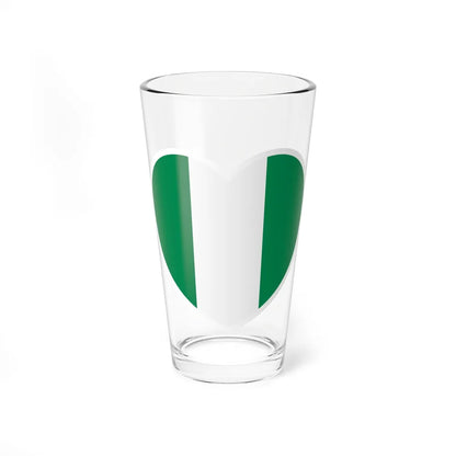 Heart Flag of Nigeria - Pint Glass 16oz-16oz-Go Mug Yourself