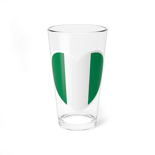 Heart Flag of Nigeria - Pint Glass 16oz-16oz-Go Mug Yourself