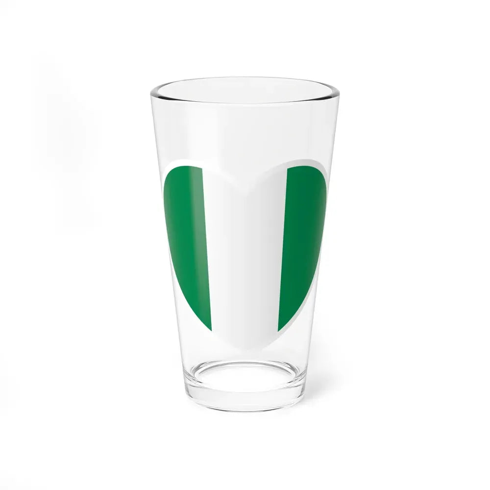 Heart Flag of Nigeria - Pint Glass 16oz 16oz - Go Mug Yourself