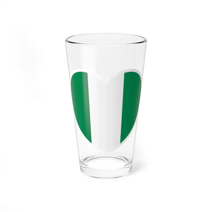 Heart Flag of Nigeria - Pint Glass 16oz 16oz - Go Mug Yourself