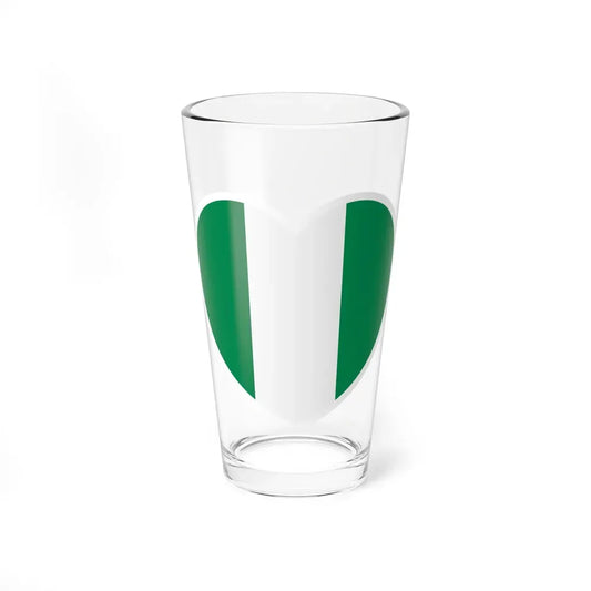 Heart Flag of Nigeria - Pint Glass 16oz 16oz - Go Mug Yourself
