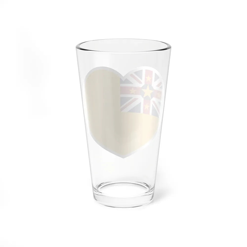 Heart Flag of Niue - Pint Glass 16oz-Go Mug Yourself