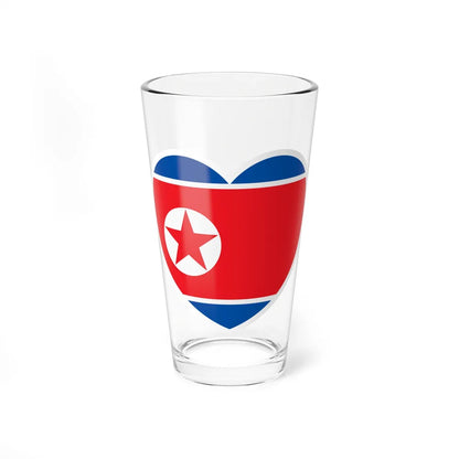 Heart Flag of North Korea - Pint Glass 16oz-16oz-Go Mug Yourself