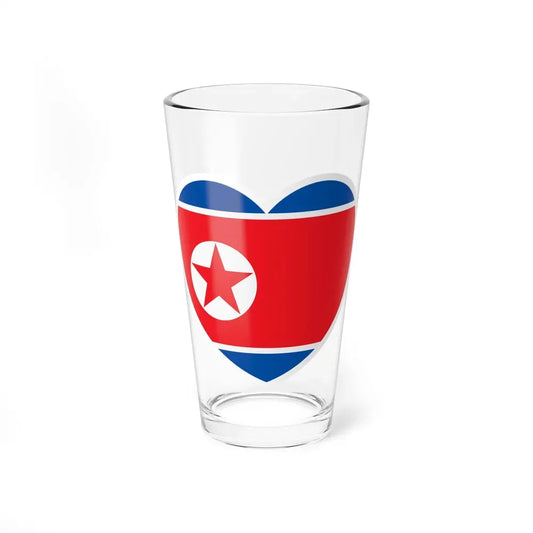 Heart Flag of North Korea - Pint Glass 16oz 16oz - Go Mug Yourself