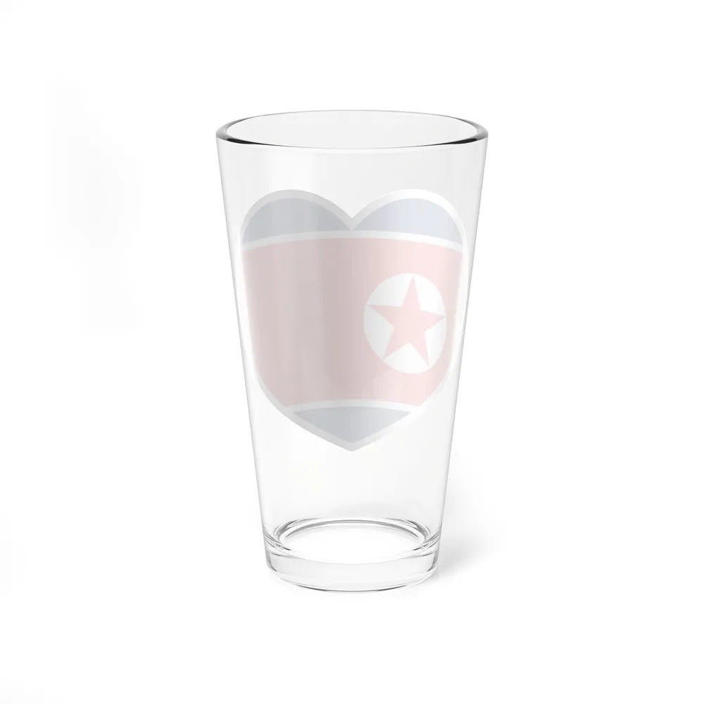 Heart Flag of North Korea - Pint Glass 16oz-Go Mug Yourself