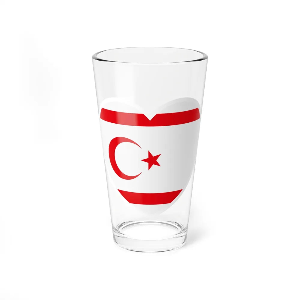 Heart Flag of Northern Cyprus - Pint Glass 16oz-16oz-Go Mug Yourself