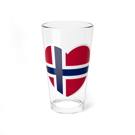 Heart Flag of Norway - Pint Glass 16oz-16oz-Go Mug Yourself