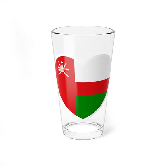 Heart Flag of Oman 1970-1995 - Pint Glass 16oz-16oz-Go Mug Yourself