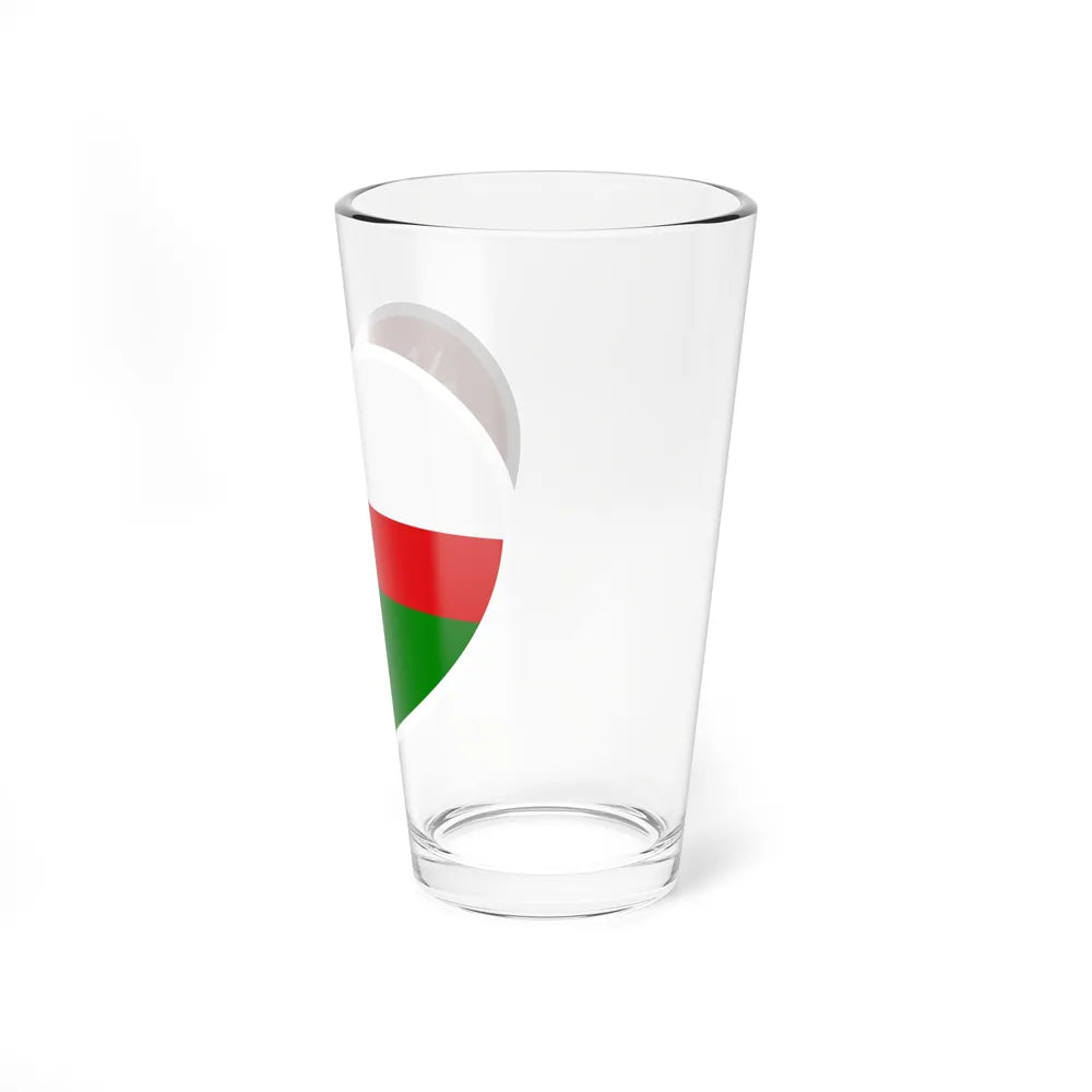 Heart Flag of Oman 1970-1995 - Pint Glass 16oz-Go Mug Yourself