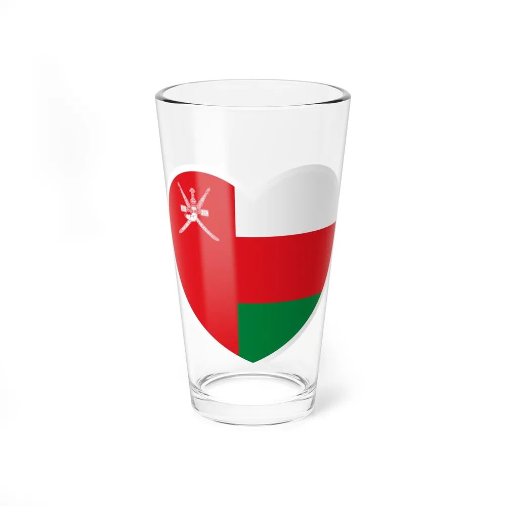 Heart Flag of Oman - Pint Glass 16oz-16oz-Go Mug Yourself