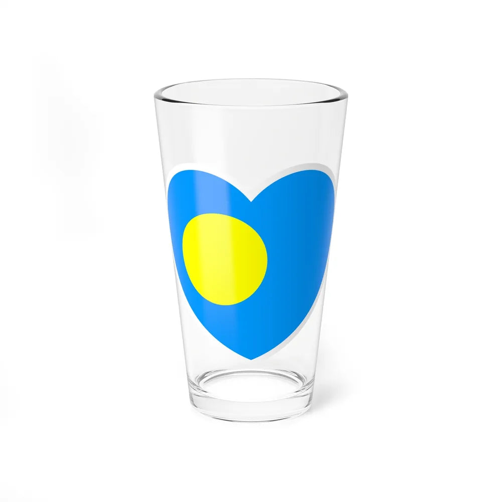 Heart Flag of Palau - Pint Glass 16oz-16oz-Go Mug Yourself