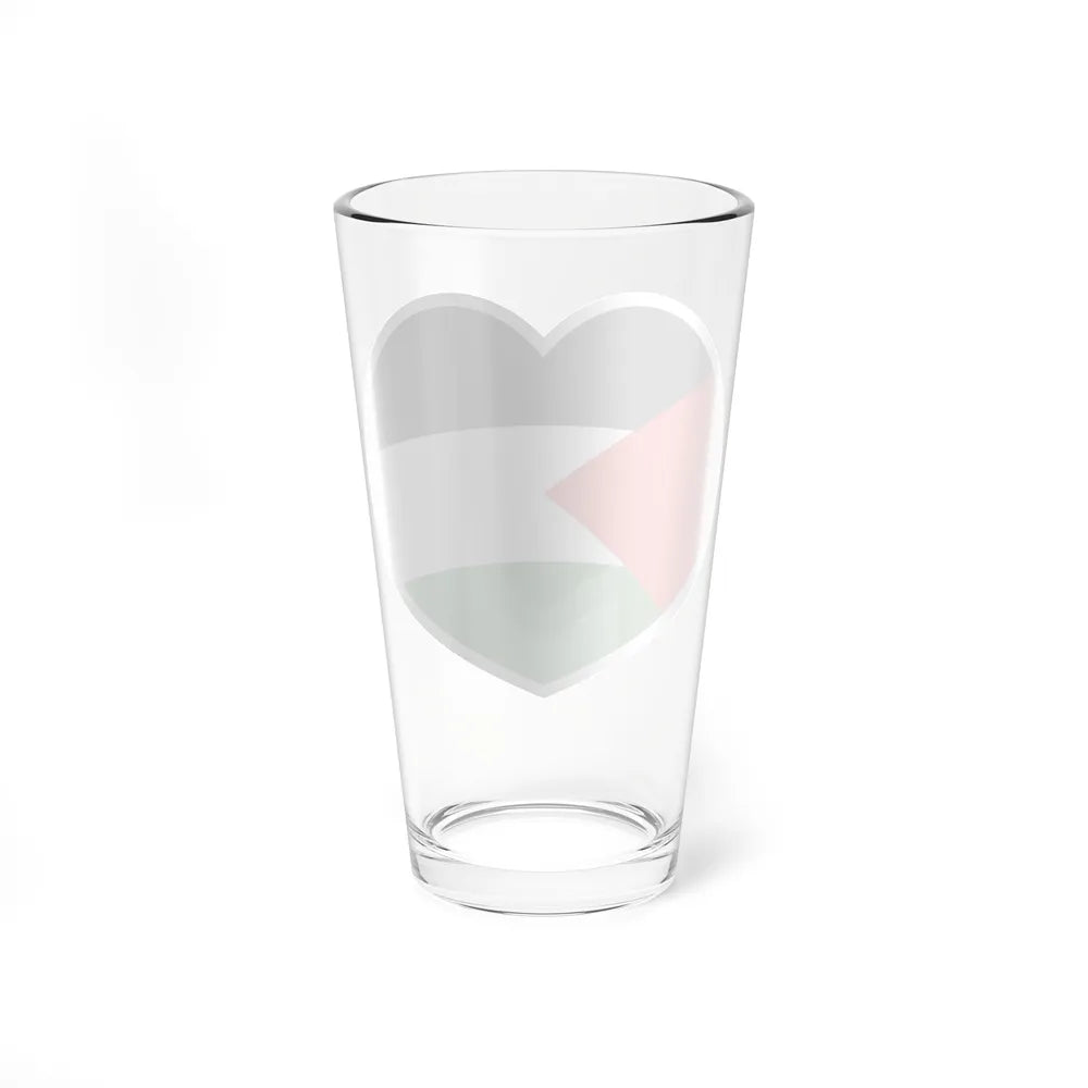 Heart Flag of Palestine - Pint Glass 16oz-Go Mug Yourself