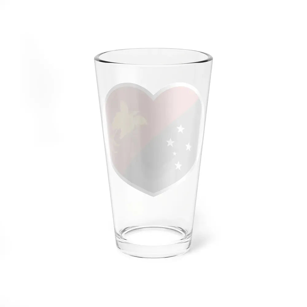 Heart Flag of Papua New Guinea - Pint Glass 16oz - Go Mug Yourself