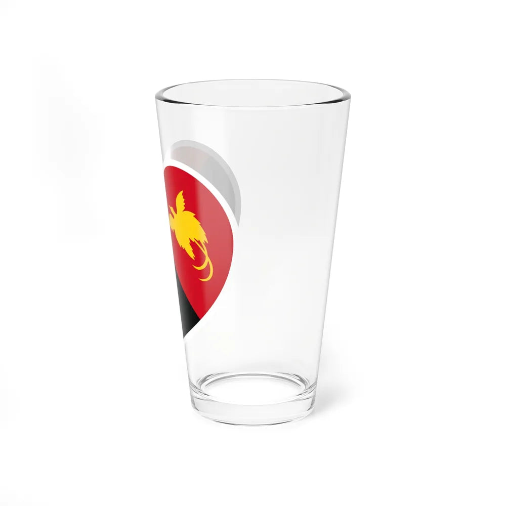 Heart Flag of Papua New Guinea - Pint Glass 16oz-Go Mug Yourself