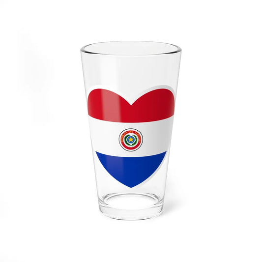 Heart Flag of Paraguay 1990-2013 - Pint Glass 16oz-16oz-Go Mug Yourself