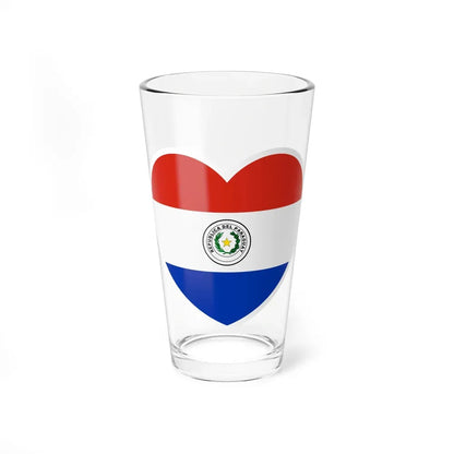 Heart Flag of Paraguay - Pint Glass 16oz 16oz - Go Mug Yourself