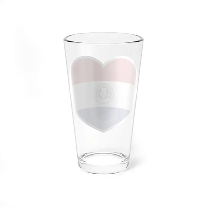 Heart Flag of Paraguay - Pint Glass 16oz - Go Mug Yourself