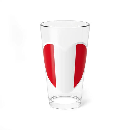 Heart Flag of Peru - Pint Glass 16oz 16oz - Go Mug Yourself