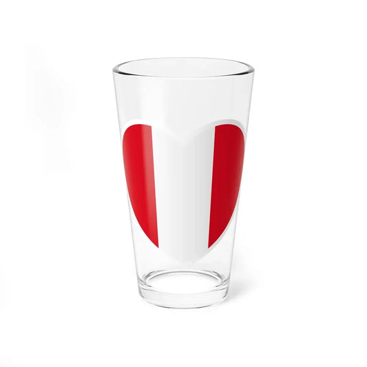 Heart Flag of Peru - Pint Glass 16oz 16oz - Go Mug Yourself