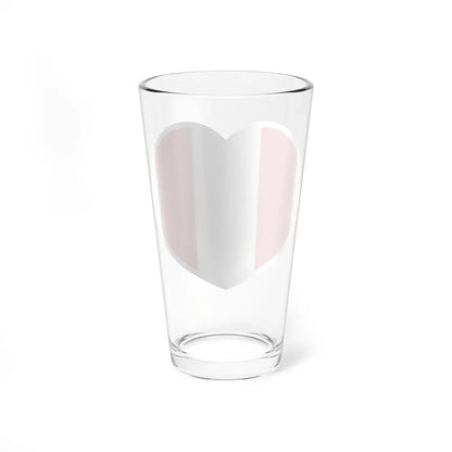 Heart Flag of Peru - Pint Glass 16oz - Go Mug Yourself