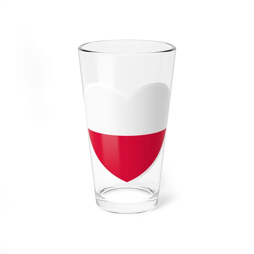 Heart Flag of Poland - Pint Glass 16oz-16oz-Go Mug Yourself