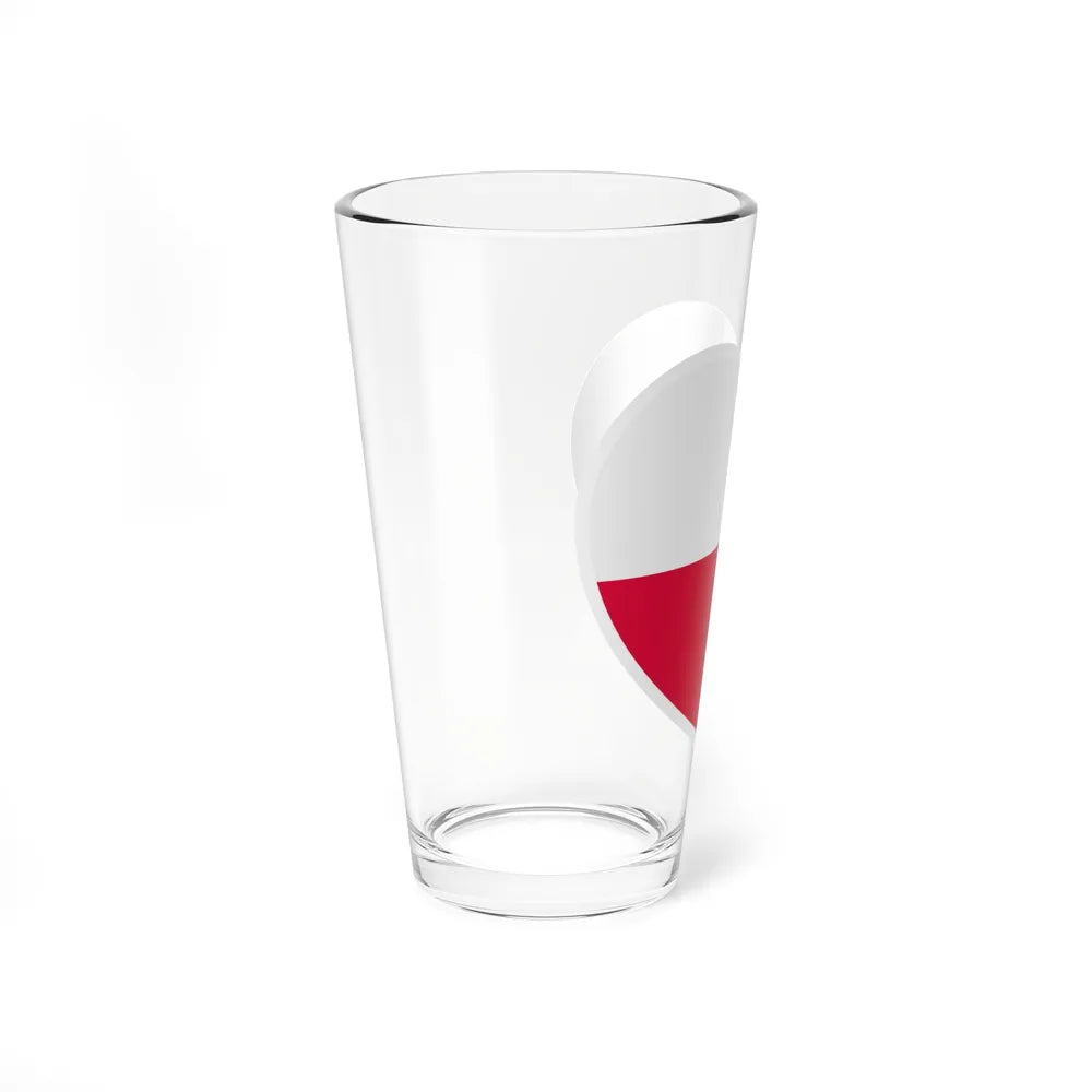 Heart Flag of Poland - Pint Glass 16oz-Go Mug Yourself