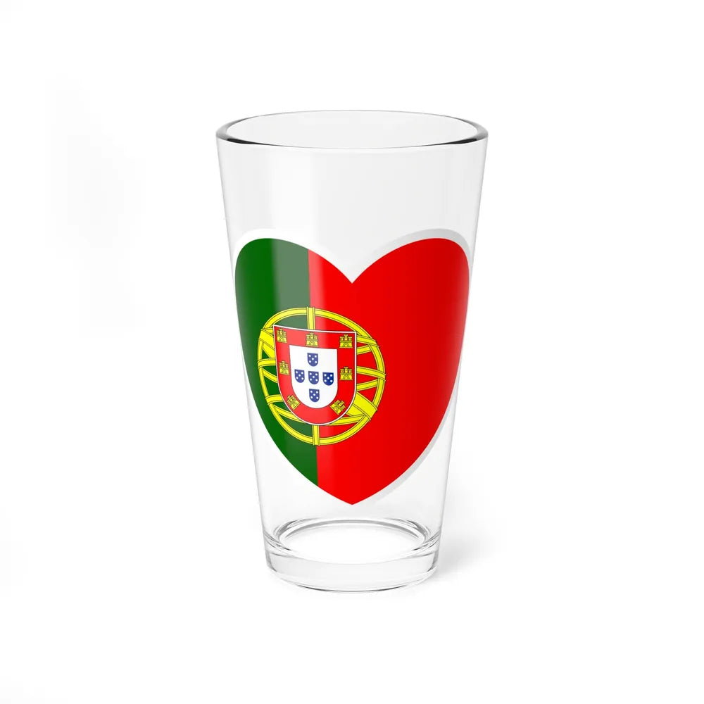 Heart Flag of Portugal - Pint Glass 16oz-16oz-Go Mug Yourself