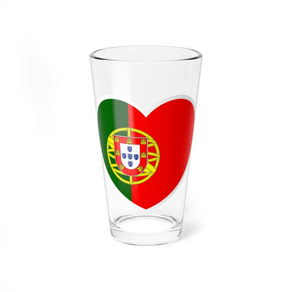 Heart Flag of Portugal - Pint Glass 16oz-16oz-Go Mug Yourself