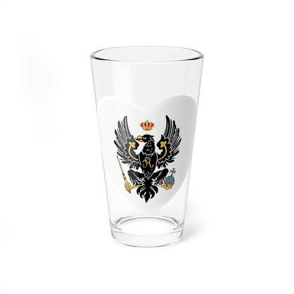 Heart Flag of Prussia 1701-1750 - Pint Glass 16oz-16oz-Go Mug Yourself