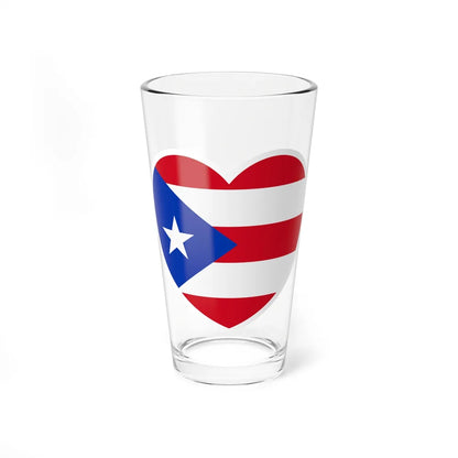 Heart Flag of Puerto Rico 1952-1995 - Pint Glass 16oz-16oz-Go Mug Yourself