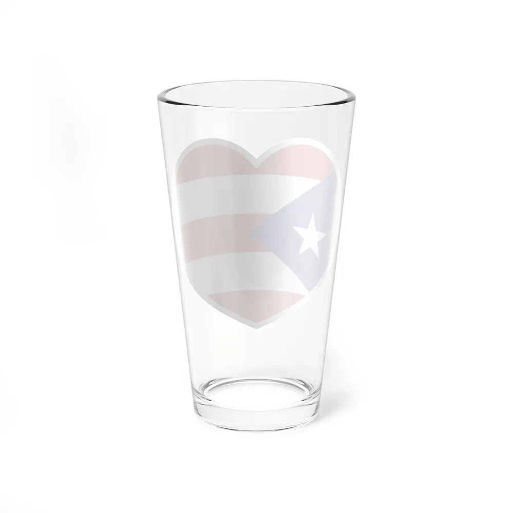 Heart Flag of Puerto Rico 1952-1995 - Pint Glass 16oz-Go Mug Yourself