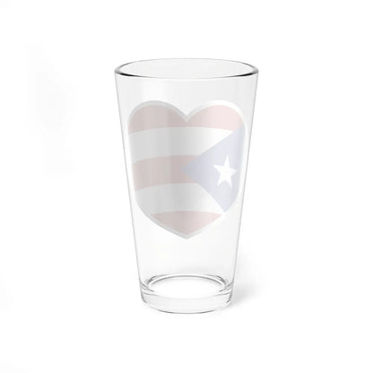 Heart Flag of Puerto Rico 1952-1995 - Pint Glass 16oz-Go Mug Yourself