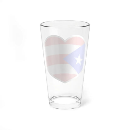 Heart Flag of Puerto Rico - Pint Glass 16oz-Go Mug Yourself