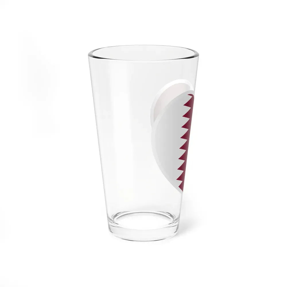 Heart Flag of Qatar - Pint Glass 16oz - Go Mug Yourself