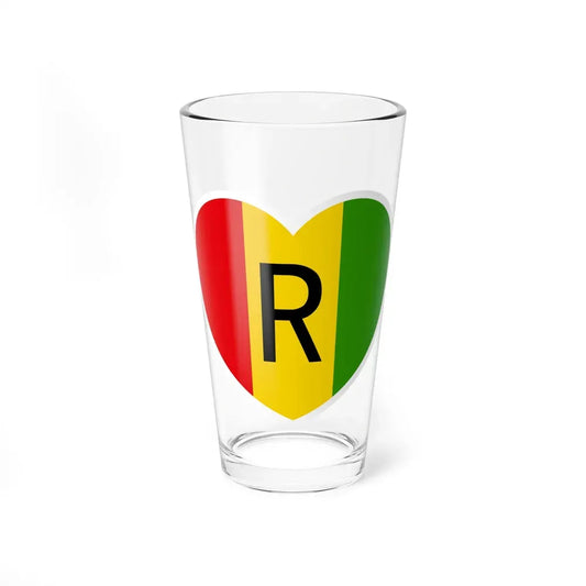 Heart Flag of Rwanda 1962-2001 - Pint Glass 16oz 16oz - Go Mug Yourself