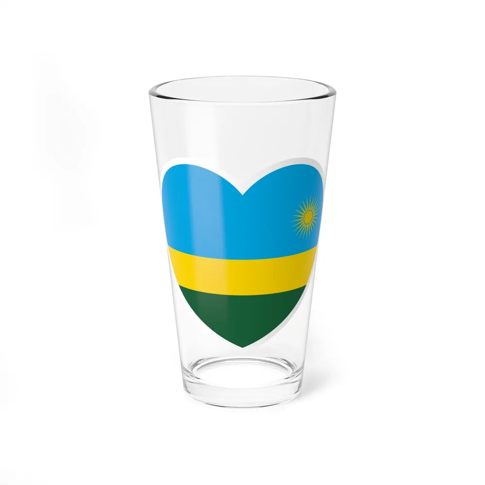 Heart Flag of Rwanda - Pint Glass 16oz-16oz-Go Mug Yourself