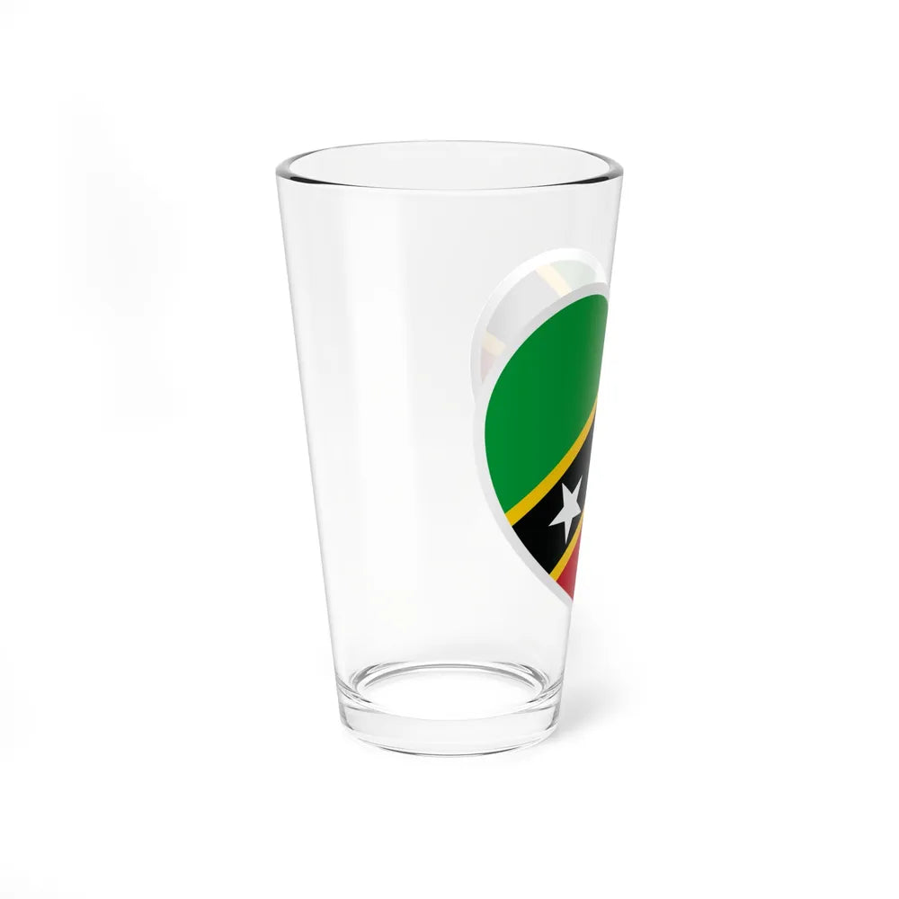 Heart Flag of Saint Kitts and Nevis - Pint Glass 16oz-Go Mug Yourself