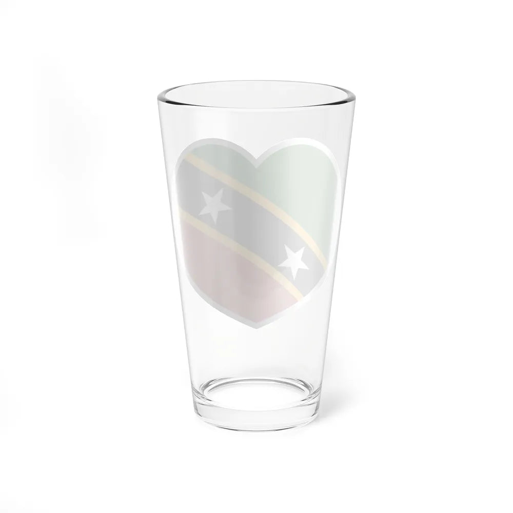 Heart Flag of Saint Kitts and Nevis - Pint Glass 16oz-Go Mug Yourself