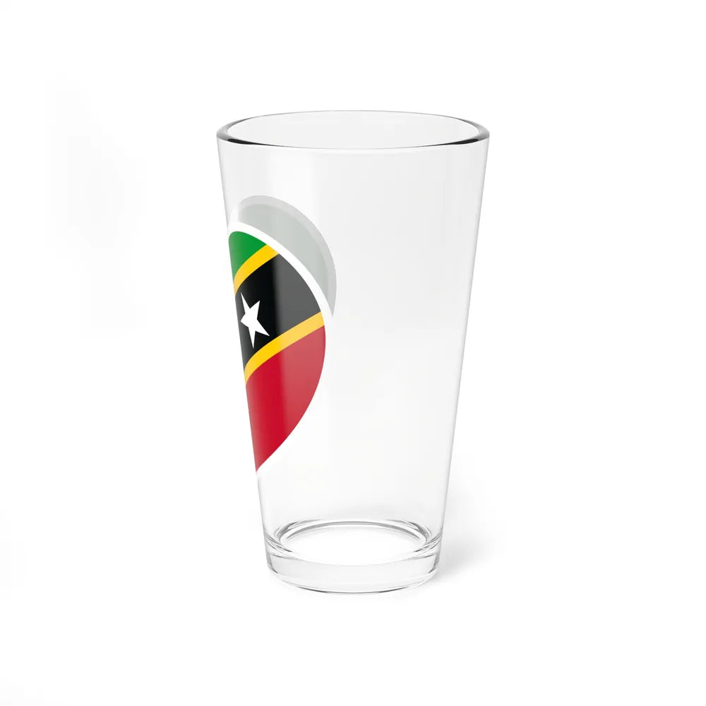 Heart Flag of Saint Kitts and Nevis - Pint Glass 16oz-Go Mug Yourself