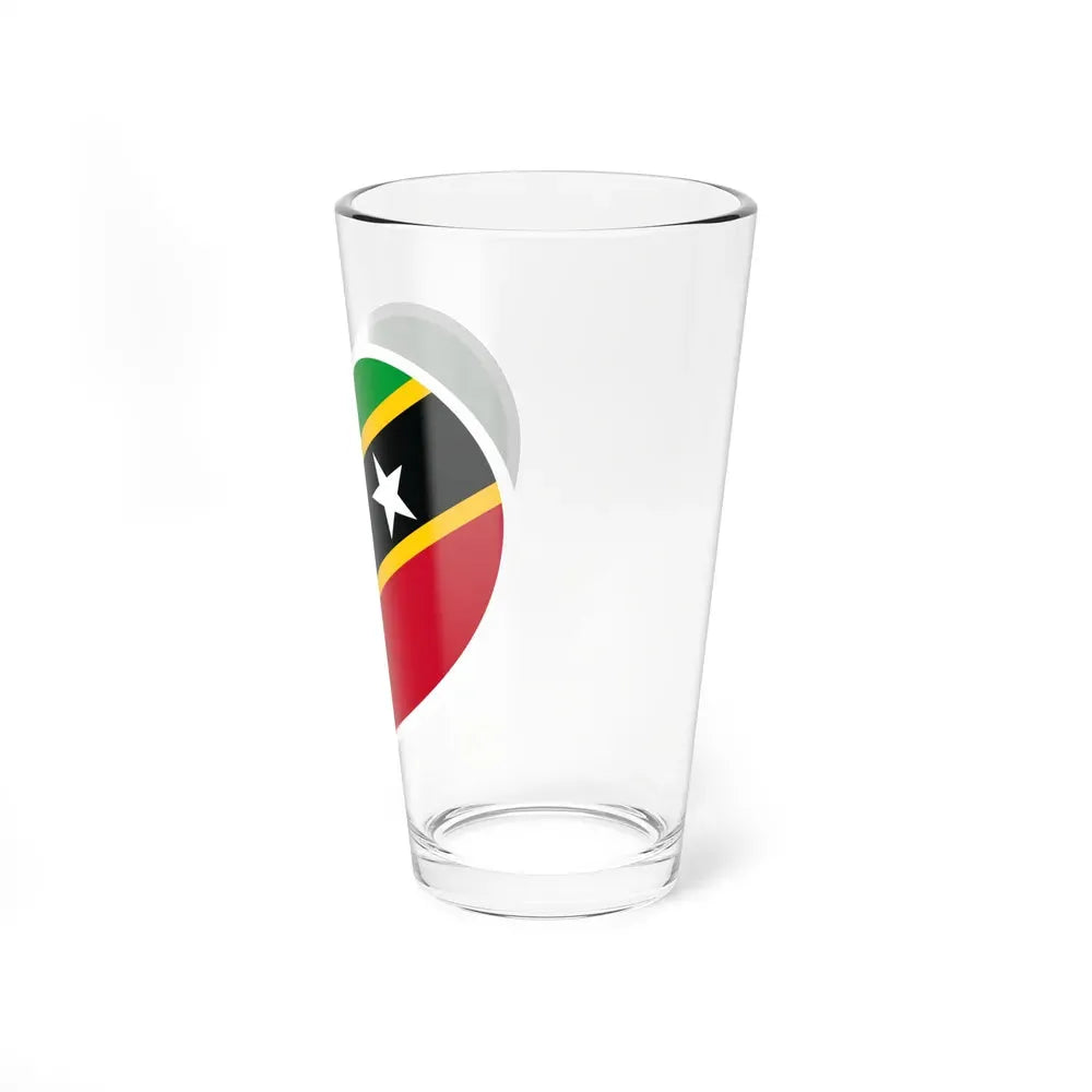 Heart Flag of Saint Kitts and Nevis - Pint Glass 16oz - Go Mug Yourself