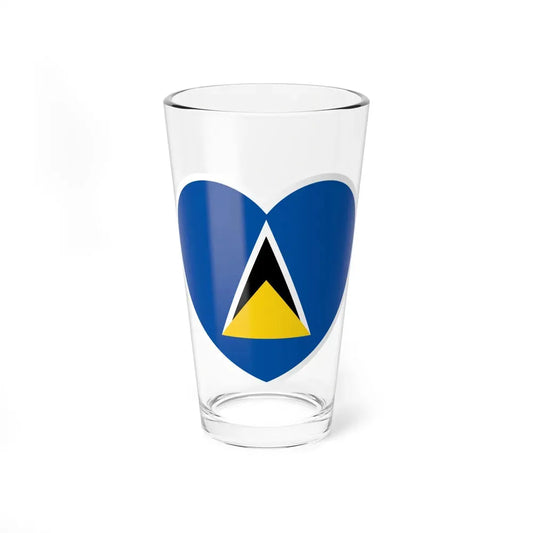 Heart Flag of Saint Lucia 1979-2002 - Pint Glass 16oz 16oz - Go Mug Yourself