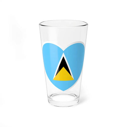 Heart Flag of Saint Lucia - Pint Glass 16oz 16oz - Go Mug Yourself